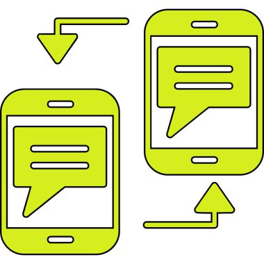 Mobil sohbet vektör simgesi - taslak biçimi