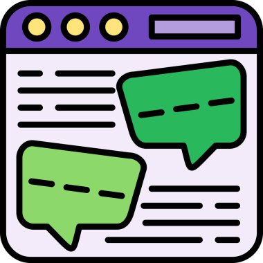 Konuş. Web simgesi basit illüstrasyon