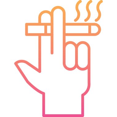 Sigara içiyor. Web simgesi vektör illüstrasyonu