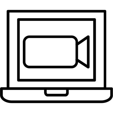 ekran ve görüntülü sohbet vektör tasarımı olan bilgisayar