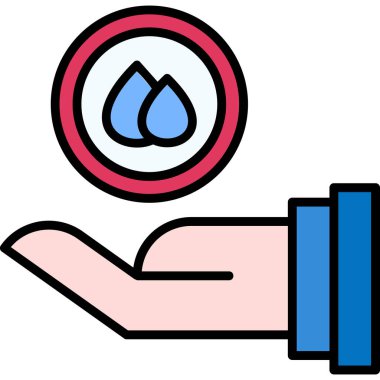 Su damlası ikonu. Web için su bırakma vektör simgelerinin özet çizimi