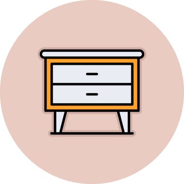 Mobilya. Web simgesi basit illüstrasyon