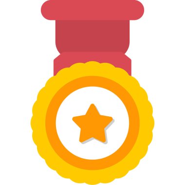 ödül madalyası simgesi düz stil