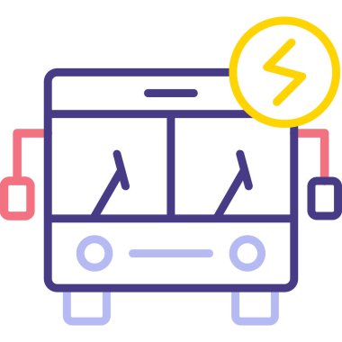 Otobüs. Web simgesi basit illüstrasyon