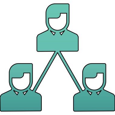 iş adamları takım çalışması simgesi doldurulmuş dış hat biçimi