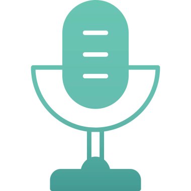 Mikrofon. Web simgesi basit illüstrasyon