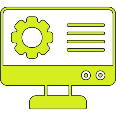 bilgisayar monitörü ikon vektör illüstrasyonu