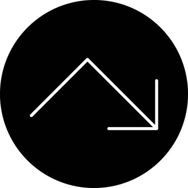 Eğilim biçimi izole edilmiş arkaplanda ok simgesi