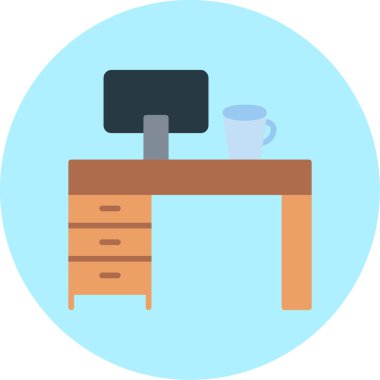 Masa. Web simgesi basit illüstrasyon