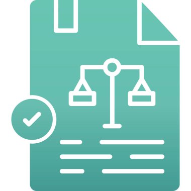 yasal belge düz çizgi simgesi