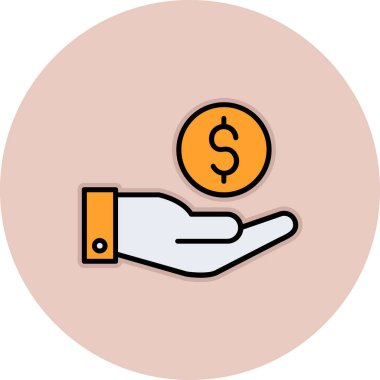 Dolar vektör simgesi modern basit illüstrasyon