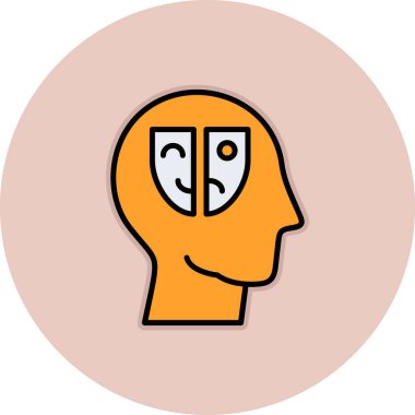 Kalkan ikonlu insan kafası. vektör illüstrasyonu