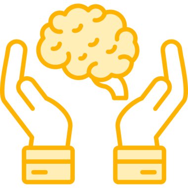 Beyin. Web simgesi basit illüstrasyon