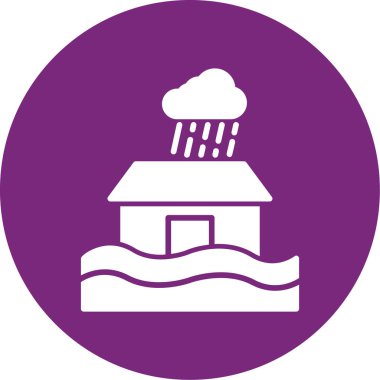 Şemsiyeli bir evin vektör çizimi