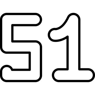 5 numaralı simge dış hat vektörü. Beş numara. 6 numara