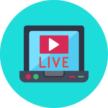 canlı yayın yassı vektör çizimi