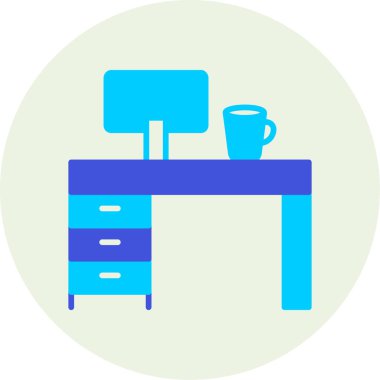 Masa. Web simgesi basit illüstrasyon