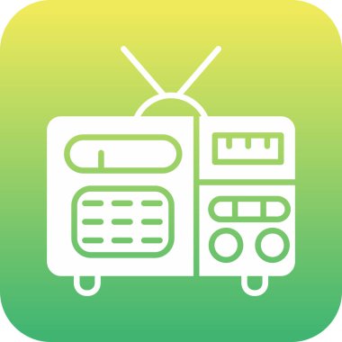 Eşsiz Televizyon Vektörü Glyph Simgesi