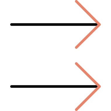 yatay dikey ok simgesi dış hat biçiminde