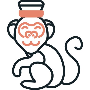 Maymun. Web simgesi basit illüstrasyon