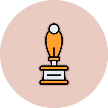 Ödül ikonu rengi. kupa ödülü vektör illüstrasyonu.