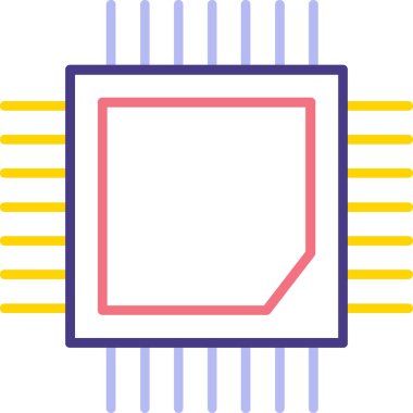 İşlemci. Web simgesi basit illüstrasyon