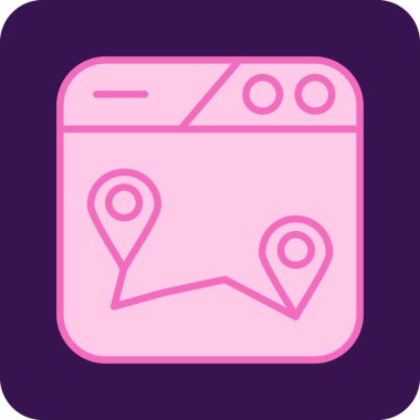 Harita. Web simgesi basit illüstrasyon