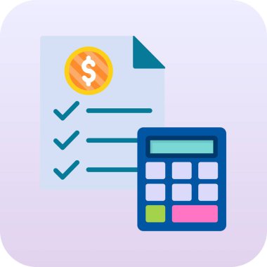 hesap makinesi düz simgesi, vektör, illüstrasyon