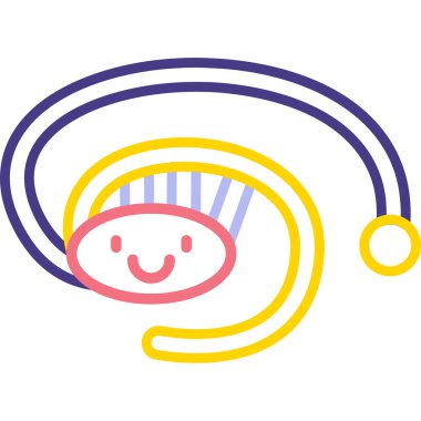 Gülümseyen yüzün çizgi film simgesini çizmiş.