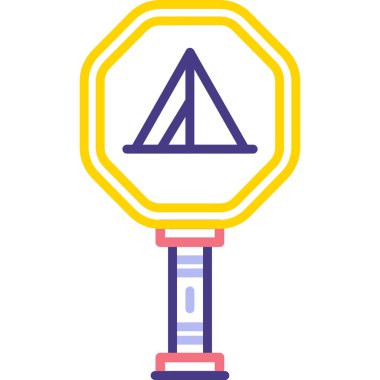 Yol işaretinin çizgi film simgesinin vektör çizimi