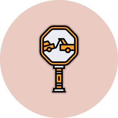 Yol işareti simgesinin vektör illüstrasyonu