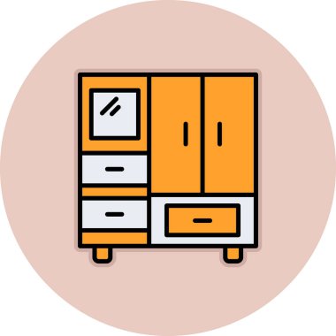 Gardırop. Web simgesi basit illüstrasyon