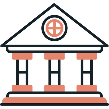 Bina. Web simgesi basit illüstrasyon