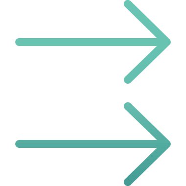 Ok sağ kontur vektör simgesi