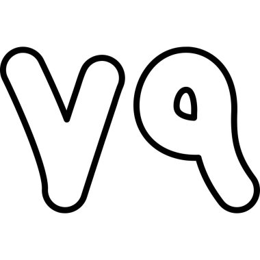 Alfabe yazı tipi. El çizimi mektuplar. V harfi vektör illüstrasyonu