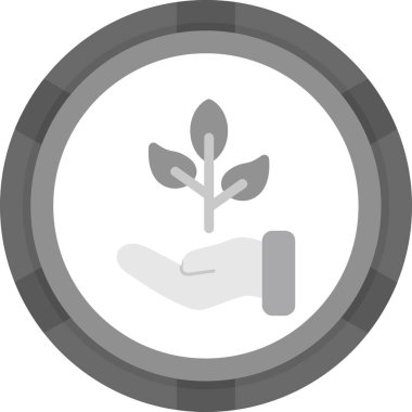 trend daire biçimi izole edilmiş arka planda el simgesine sahip bitki