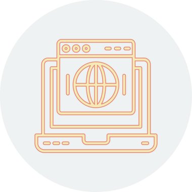 Ağ simgesi. İnternet konseptinin vektör illüstrasyonu.