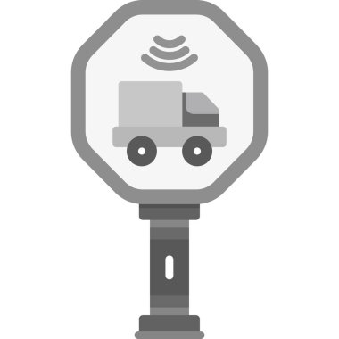 Teslimat kamyonu ikonu. vektör illüstrasyonu.