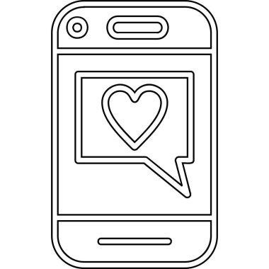 Aşk konuşması baloncuğu simgesi olan akıllı telefon, özet biçimi