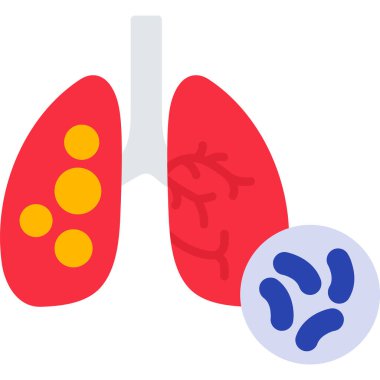 Akciğer ikonu vektörü. çizgi film stili illüstrasyonu.