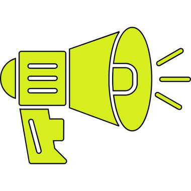karikatür karalama megafon simgesi