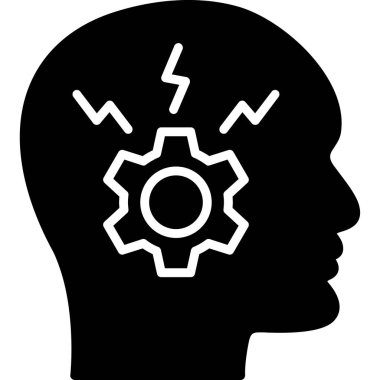 Beyin Dişlileri Düz Vektör Piktogramı