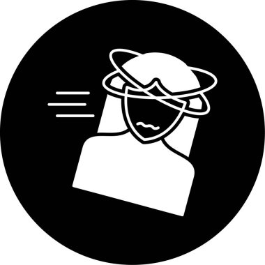 Beyaz arka planda maskeli bir kadının vektör çizimi