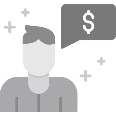 Konuşma balonu vektör illüstrasyonuna sahip iş adamı