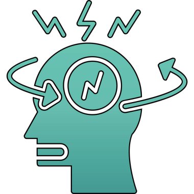 Beyin. Web simgesi basit illüstrasyon