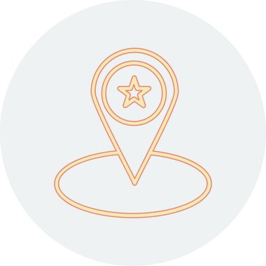 konum vektör renk çizgisi simgesi