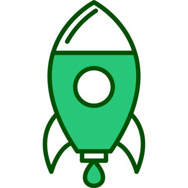 Roket. Web simgesi basit illüstrasyon