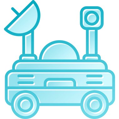 araba uydu simgesi, vektör illüstrasyonu