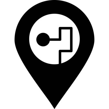 konum haritası pin simgesi ana hat biçiminde