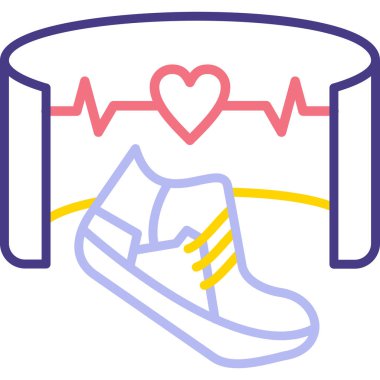 kalp ayakkabısı ikon vektör illüstrasyonu